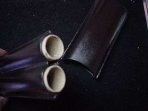 Leather Cigar Case 2 Finger Black  