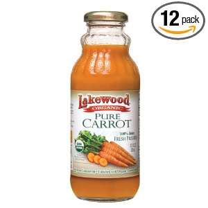 Lakewood Organic PURE Carrot Juice, 12.5 Ounce Bottles (Pack of 12)