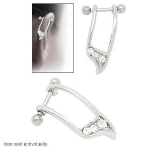    Helix Cartilage Ear Piercing Cuff with Clear Cz Gems: Jewelry