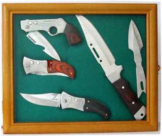 Small Collector Knife Display Case Shadow Box Wall Cabinet, with glass 
