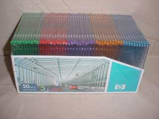 HP 50 Pack, Colored Slim Jewel Cases   New  