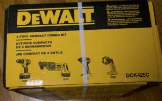 NEW DEWALT DCK425C 18V Compact Cordless 4 Tool Combo Kit FACTORY 