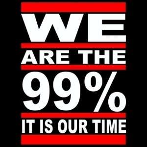   THE 99% Occupy Wall Street Anti Corporate Stock Revolution Tee T Shirt