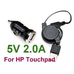 MINI BULLET STYLE CAR CHARGER & USB CABLE COMBO FOR HP TOUCHPAD 