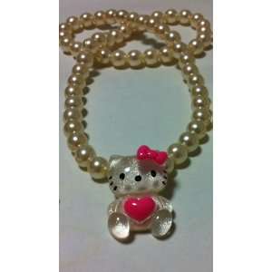  Hello Kitty Little Girls Pearls Charm Lovely Necklace 