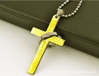   Stainless Steel Cross/Rings Pendants/Necklace set fashion jewelry P02