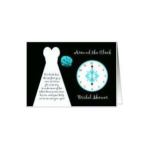  Around the Clock Bridal Shower Invitation in Blue Card 
