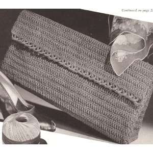 Vintage Crochet PATTERN to make   Envelope Clutch Bag Purse. NOT a 