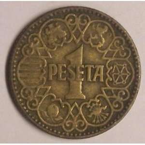  1944 Spain Peseta Coin 