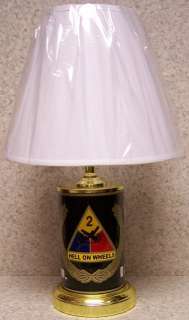 Military Table Lamp 2nd Armored Division NEW with shade  