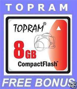 T8F 8GB 8G COMPACT FLASH CF CARD DIGITAL CAMERA MEMORY  