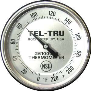 Tel Tru BT275R Meat Cooking Thermometer, 2 inch dial, 5 inch stem, 0 