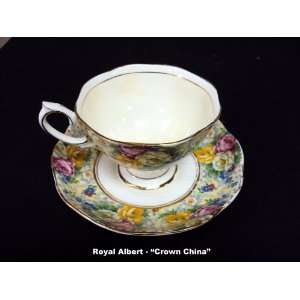  Vintage Royal Albert CROWN China Cup & Saucer (England 