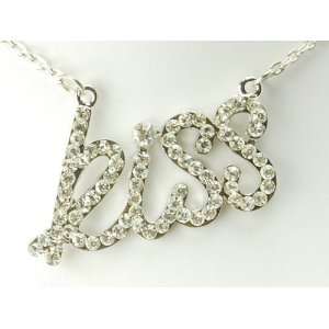   Kiss Phrase Word Slogan Fashion Custom Necklace Pendant: Jewelry