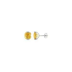  ZALES Cushion Cut Citrine and Diamond Accent Stud Earrings 