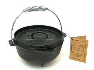 OLD MOUNTAIN CAST IRON 2 QT. DUTCH OVEN W/ FEET & FLANGED HANDLE  NEW 