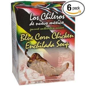 Los Chileros Blue Corn Chicken Enchilada Soup Mix, 5 Ounce Boxes (Pack 