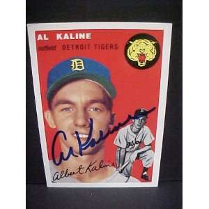 Al Kaline Detroit Tigers #201 1954 Topps Archives Signed Autographed 