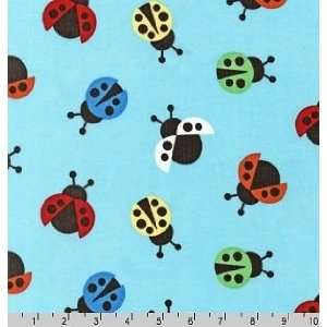 Robert Kaufman Cool Cords Ladybug Sky Blue Fabric