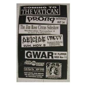 Prong Gwar The Jim Rose Circus Sideshow Handbill Poster 