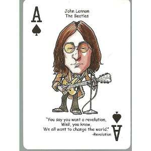 JOHN LENNON   Beatles Oddball ROCK & ROLL Playing Card 