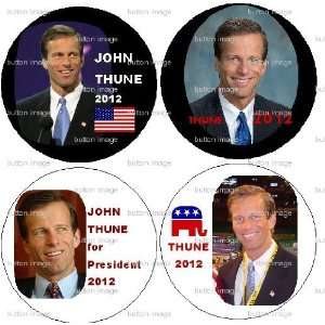  Set of 4 JOHN THUNE for President 2012 Pinback Buttons 1 