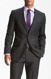 BOSS Black Jam/Sharp Trim Fit Grey Virgin Wool Suit  