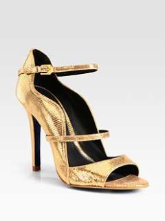 Rebecca Minkoff   Penny Embossed Mary Jane Metallic Leather Sandals
