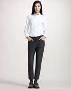 Brunello Cucinelli Beaded Top & Seamed Cropped Pants   