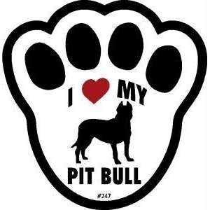 I Love My Pitbull Dog Pawprint Window Decal w/Suction Cup 
