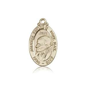 14kt Gold Pope John Paul II Medal 1 1/4 x 5/8 Inches 4145PJPKT No 