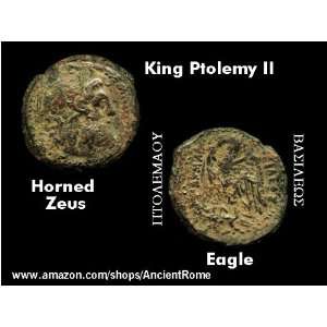EGYPT PTOLEMAIC KINGDOM. Ptolemy II. HORNED DEITY ZEUS AMMON. Ancient 