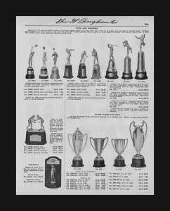 Sports Trophies, Charms, Metals, Catalog Sheet, Original 1935  
