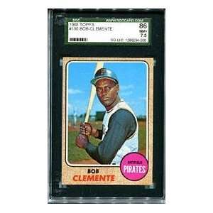 Roberto Clemente Unsigned 1968 Topps Card (SGC 86 NM 7.5 Slabbed 