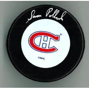  Sam Pollock Autographed Montreal Canadiens Hockey Puck #1 