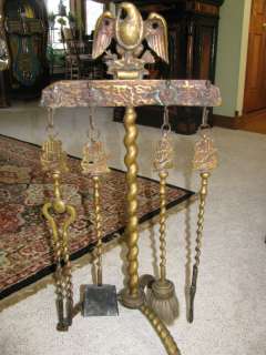 Brass fireplace tools circa 1870 or earlier  