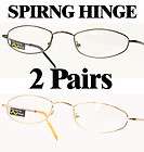   Reading Glasses Reader Spring Flex Hinge Gold Black Oval Reader 2.50