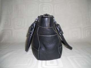 Fossil Medium Black Pebbled Leather Tote Handbag  