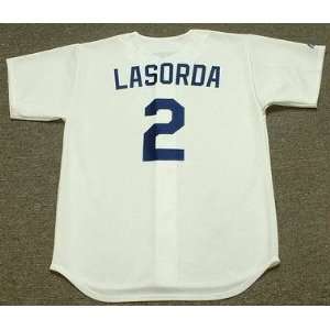 TOMMY LASORDA Los Angeles Dodgers Majestic Cooperstown Throwback Home 