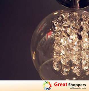 New Modern Glass Shade w Crystal Ceiling Light Pendant Lamp Lighting 
