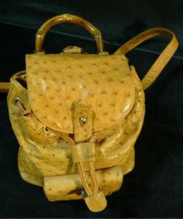 Authentic Gucci Ostrich Backpack Purse Handbag  