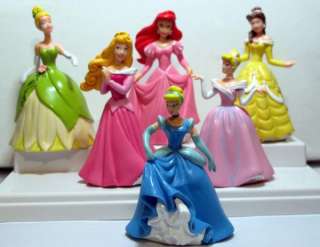 Disney princess figures cinderella belle Ariel lot of 6pcs  