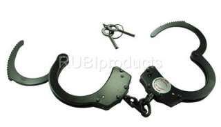 2pc SET Handcuffs NICKEL PLATED Double Lock Police Hand Cuffs w/ Keys 