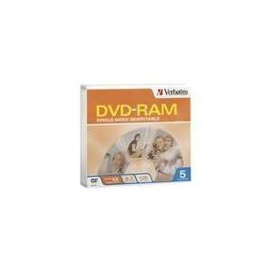  Verbatim 4.7GB 5X DVD RAM 5 Packs Media Model 95373 