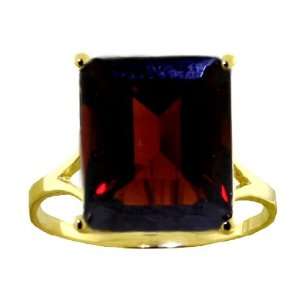  Genuine Emerald Cut Garnet 14k Gold Ring Jewelry