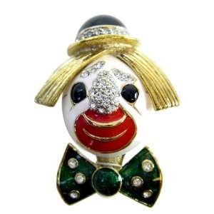   Clown Face   Gold Plated CZ Crystal Clown Face Lapel Pin Toys & Games