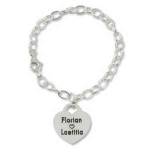 Heart Charm Name Bracelet Gift For a Friend, Best Friend  Choose Any 
