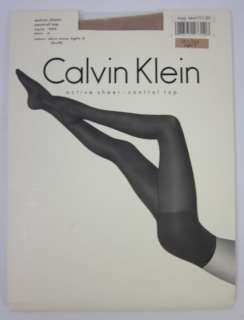   CALVIN KLEIN Black Sheer Hosiery Control Top in a size A and a size B