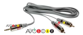 ft AUDIO Y ADAPTER CABLE 3.5 mm Mini to 2 RCA Male 3  
