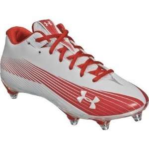   II Wht/Red Mid Detach Football Cleat   Size 9.5   Detachable Cleats